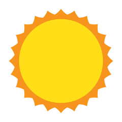 Wall Mural - Yellow sun in flat style, sun icon.