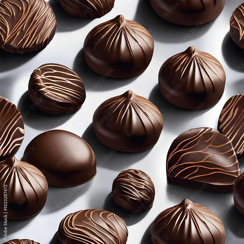 Multirich Chococlate Multi-layered chocolate praline, smooth chocolate surface with shiny ...
