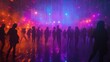 © Seemi - A lively dance floor with friends enjoying the music, surrounded by colorful lights and a festive atmosphere.