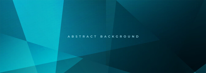 Poster - blue modern abstract wide banner with geometric shapes. dark blue abstract background. vector illust