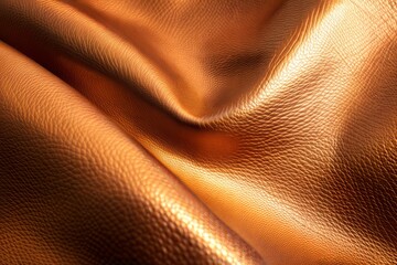 Canvas Print - intricate brown leather texture with folds close-up