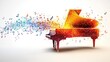 © Barosanu - This striking artwork features a grand piano with a kaleidoscope of musical notes exploding outward, illustrating the endless possibilities of musical creativity.