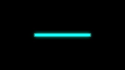 Cyberpunk loading bar animation with glitch effect. Futuristic uploading progress bar with glitch effect isolated on black background motion video. Computer cyberpunk loading screen.