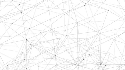 Wall Mural - Minimalist futuristic background. Abstract plexus network animation. Science or technology video background. Nodes or dots connected by lines.