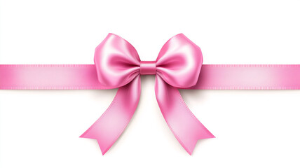 Wall Mural - pink ribbon and bow isolated on white background