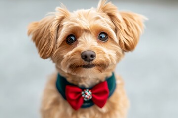 Christmas and New Year's Eve pet photoshoots featuring deep blue, vibrant red, pale yellow, and seafoam green festive accessories 