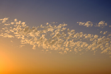 Beautiful sunrise sky with clouds. Background or template.