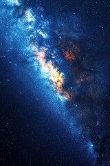 Wall Mural - A stunning view of a colorful galaxy, showcasing vibrant stars and cosmic dust against a dark space backdrop. Ideal for science and space themes.