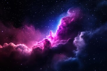 Wall Mural - A stunning cosmic nebula illuminated by vibrant colors, showcasing the beauty of outer space and the mysteries of the universe.