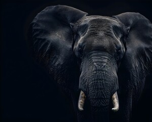 Canvas Print - Powerful and Gentle Elephant Portrait Symbolizing Wisdom and Memory in Wildlife