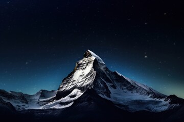 Wall Mural - Mountain peak at night landscape outdoors nature.