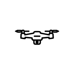 Wall Mural - minimalist black and white icon of a drone with four rotors, depicted in a simple line art style on 