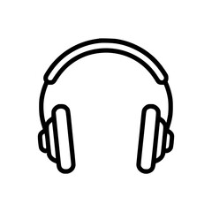 Wall Mural - minimalist black and white line art showing a simple headphone icon, depicting modern audio technolo