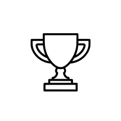 Poster - minimalist black and white trophy icon representing achievement and success, featuring a classic cup