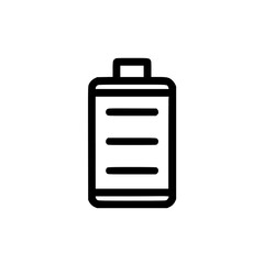 Wall Mural - minimalist black and white icon of a battery, representing energy storage and power levels, on a pla