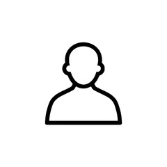 Wall Mural - minimalist black and white svg icon of a user silhouette, depicting a generic human figure on a plai