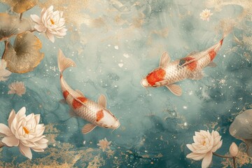 Canvas Print - Koi animal fish carp.