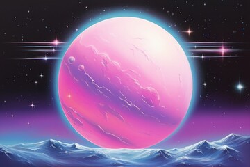 Wall Mural - airbrush art of moon astronomy universe planet.