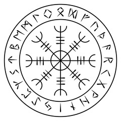 aegishjalmur symbol with runes