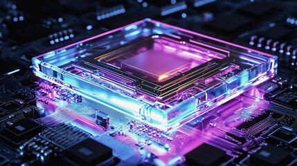 Close up of a computer CPU.
Futuristic digital representation of circuit modern technology.
Hardware processor microchip tech.