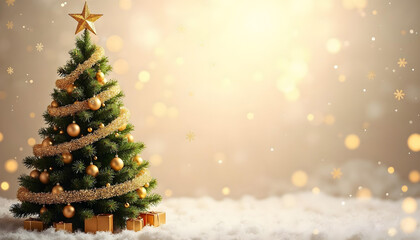 Christmas tree with gold ornaments - luxurious background 9