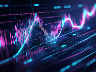 Poster - Digital data visualization, abstract graph design