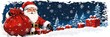 © CreativeVista - Magical Christmas Banner Background Featuring Santa Claus, Gift Boxes, Sparkling Snow, and Enchanting Winter Night Scene