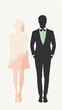 © Vertigo Images - Silhouettes of a woman in a dress and a man in a suit.