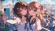 © てんぷら - 自撮りをするアニメ調の日本人美少女