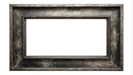 Grungy black frame with shallow depth of field isolated on white background