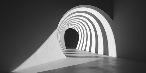 Leinwandbilder - Light passing through arches creating pattern on wall in corridor