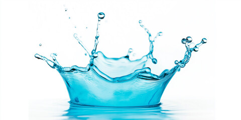 Leinwandbilder - Crown shaped splash of clean water on white background