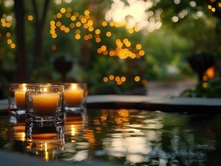 Wall Mural - candlelit ambiance in a serene setting