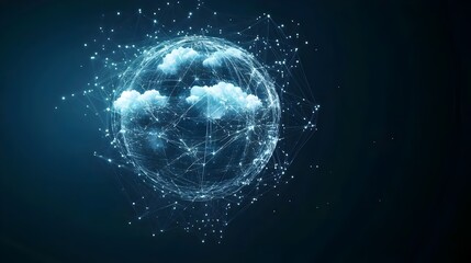 Data science abstract vector background. 3D sphere cloud server. Abstract 3d mesh sphere tech vector.
data sphere electronic block concept. Digital tranformation concept.