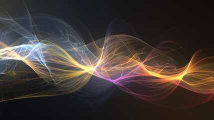 Poster - Colorful Abstract Waves on Dark Background