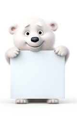 Poster - Bawl polar bear mammal animal white.