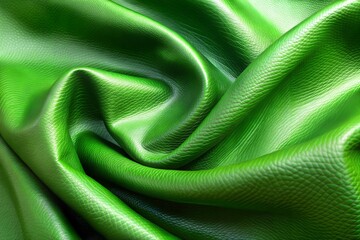 Canvas Print - soft and smooth green leather with textured surface