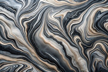Canvas Print - abstract marble swirls on textured leather background