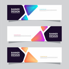 Wall Mural - Vector set of landscape banner background design concept. Colorful background business layout template