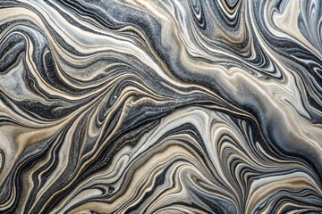 Wall Mural - swirling marble texture with black white and gold details