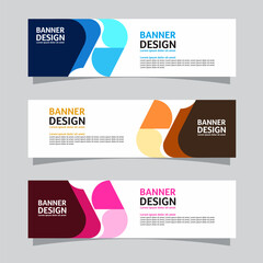 Wall Mural - Vector set of landscape banner background design concept. Colorful background business layout template