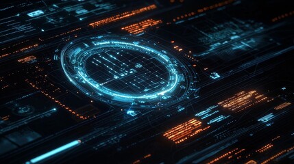 Poster - A technology background concept with big data. Digital data flow and transmission. Data transfer and storage , block chain, server, high-speed internet.