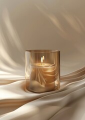 Canvas Print - Surreal abstract style candle mockup illuminated elegance darkness.