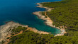 © Stefano Tammaro - Aerial view of the beach in the Porto Selvaggio Regional Natural Park in Salento. It is a protected natural area of ​​Puglia located in the province of Lecce, Italy.
