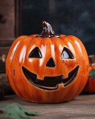 Poster - Ceramic pumpkin decoration for Halloween table