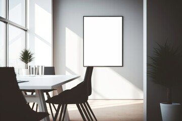 Wall Mural - White poster room architecture furniture.  Image by rawpixel.