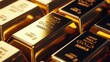 © Panupan - Gold Bars Stacked Close Up  Fine Gold Bullion