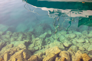 transparent water sea, reflection in water