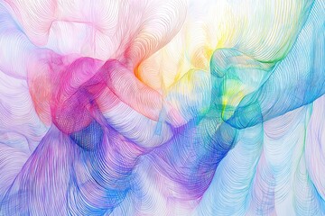Wall Mural - colorful abstract wave pattern with soft gradients on a light background.