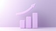 © Thitiporn - Growth & Progress: A 3D illustration of a bar chart with an upward arrow, symbolizing growth and progress. The pastel pink color scheme evokes a sense of positivity and optimism. Perfect for business.